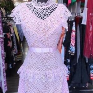 Stunning pink lace dress